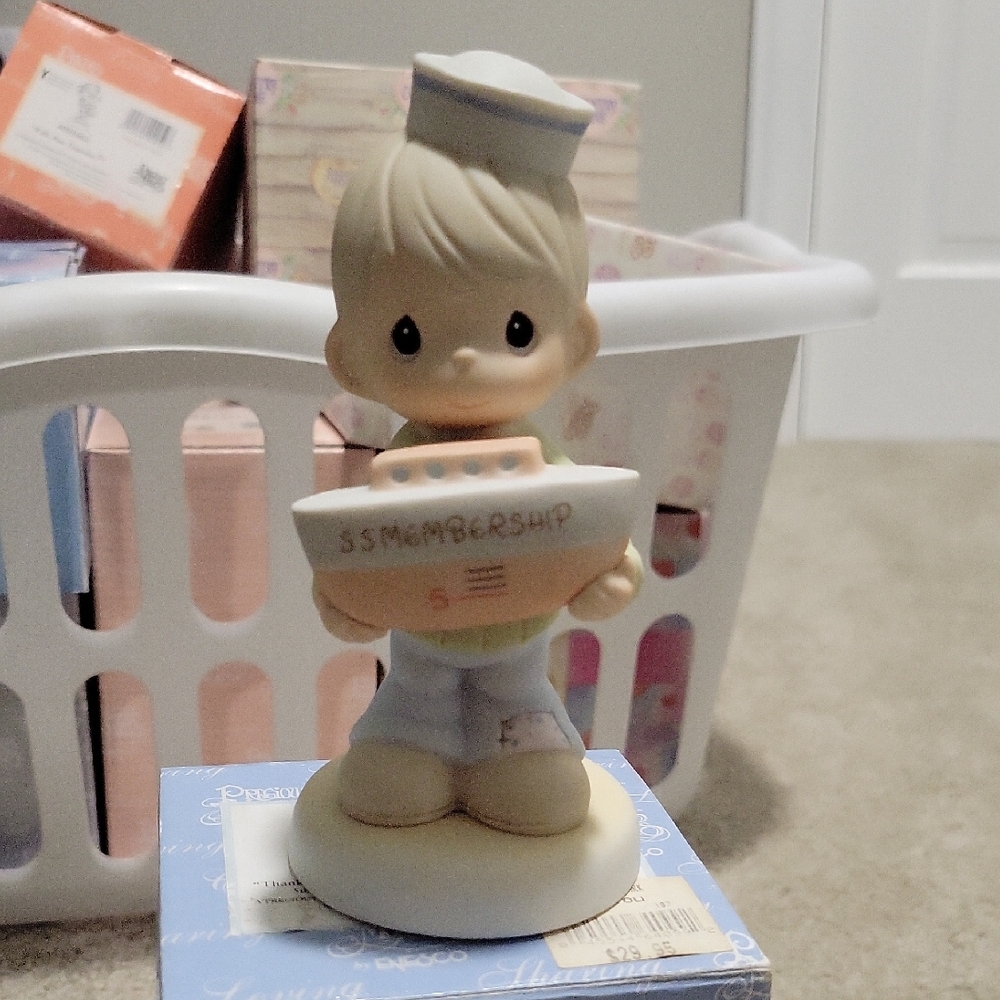 Precious Moments Sailor Boy with Ship - Cream and Blue 5 Year Membership